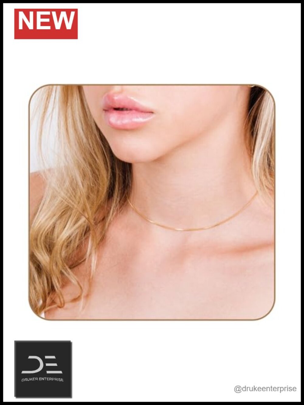 14k Gold Filled Box Chain Choker Necklace Minimalist Layering